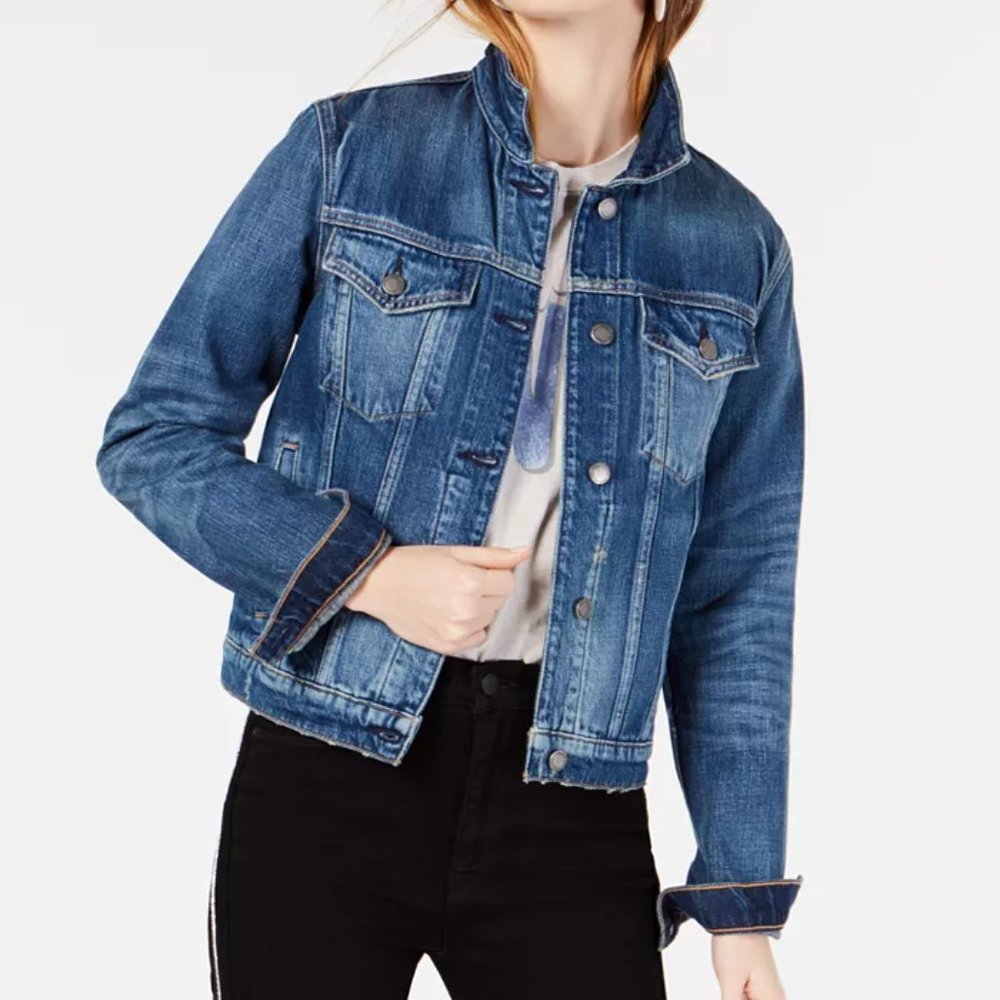 $245.00 Hudson Jeans Cotton Trucker Denim Jacket, Size XS